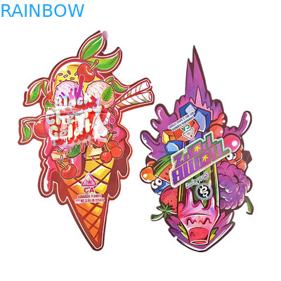 Custom Die Cut Logotipo impreso de plástico a prueba de olor 3.5 Embalaje de alimentos comestibles con cierre de cerradura Comestibles Snack bolsas Mylar