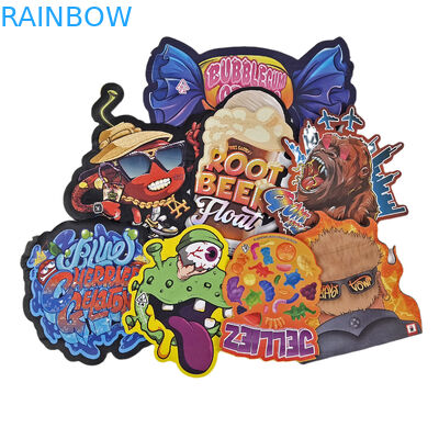 3.5g 7g 14g Bolsa de embalaje de plástico de forma especial Holograma a prueba de olor Corte a presión de plástico personalizado