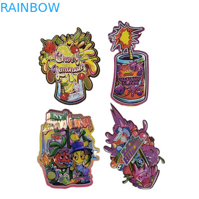 Resistente al olor Impreso a medida 3.5g Envases de alimentos irregulares de forma especial únicos Bolsas de corte a presión con bolsas Mylar Ziplock