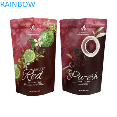 Grado de alimentos bolsas de plástico de plástico personalizado acabado mate para el embalaje de té
