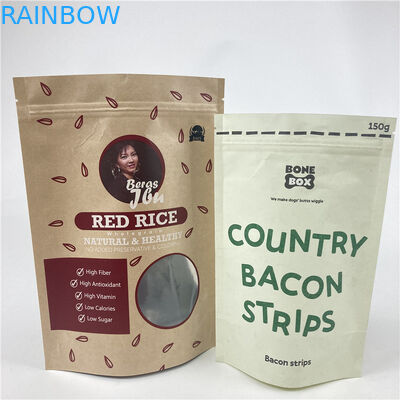 Aseguramiento de la calidad Bolsa de papel de aluminio de pie con cremallera Bolsa de embalaje de bocadillos de alimentos