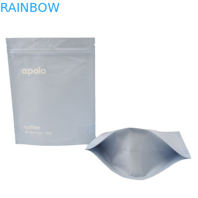 Bolsas de papel Kraft impresas a medida Bolsas de cremallera para polvo de granos de café