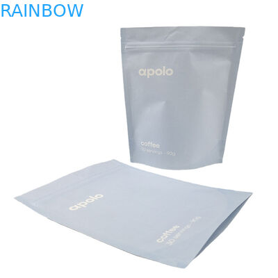 Bolsas de papel Kraft impresas a medida Bolsas de cremallera para polvo de granos de café