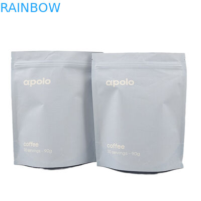 Bolsas de papel Kraft impresas a medida Bolsas de cremallera para polvo de granos de café