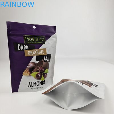 Impresión digital de logotipo personalizado Bolsa plana de plástico con cerradura con cremallera con bolsas de papel de aluminio para bolsas de dulces