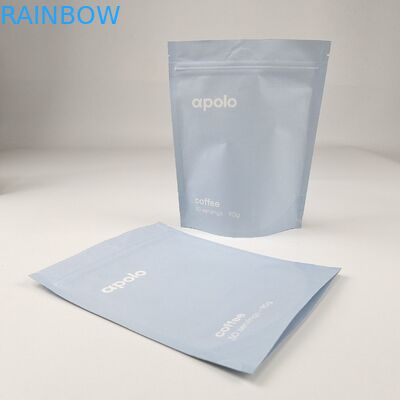 Amigable al medio ambiente Bolso de pie de calidad alimentaria cerradura con cremallera sello térmico impreso biodegradable bolso de papel Kraft de alimentos personalizados