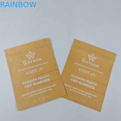 MOPP Bolsa de papel Kraft compostable Bolsa de papel Kraft personalizada con cremallera resistente a la humedad para alimentos