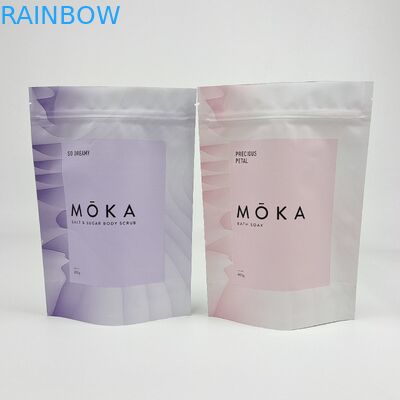 Personalizar Impreso Bolso de pie 50g 100g 250g 1kg Sal de baño Cuerpo de exfoliante Sal de baño Embalaje Bolsas de cierre.