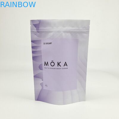 Impresión digital personalizada Bolsa de papel Kraft Stand Up Ziplock Bolsas de papel de aluminio para el cuerpo de café Scrub embalaje