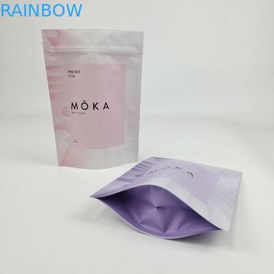 Impresión digital personalizada Bolsa de papel Kraft Stand Up Ziplock Bolsas de papel de aluminio para el cuerpo de café Scrub embalaje