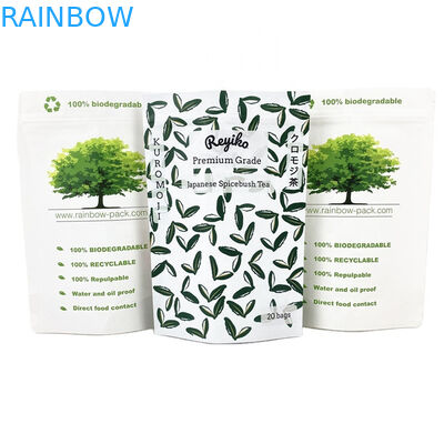 Bolsa de papel kraft biodegradable respetuosa con el medio ambiente, bolsa con cierre con cremallera, bolsa de papel de embalaje de alimentos con ventana