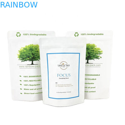 Logotipo ecológico personalizado 100g 250g Bolsa de té y café Bolsa de embalaje Bolsa de papel Kraft reciclable Bolsa de pie