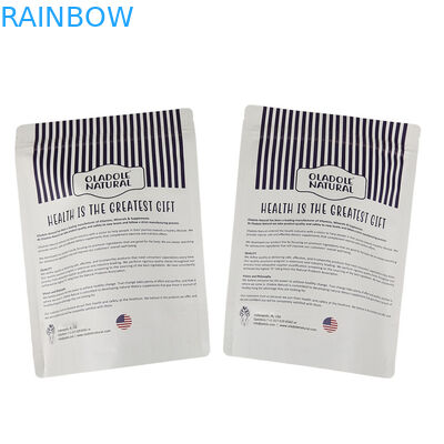 Bolsa de papel Kraft de pie biodegradable impresa a medida para alimentos para mascotas Bolsas a prueba de olor resealables con logotipo