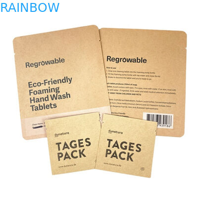 Bolsas de papel Kraft de calidad alimentaria de PLA marrón para mangos en polvo alimentos para mascotas golosinas comestibles Bolso de embalaje Mylar con cremallera