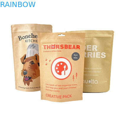 Bolsa de papel 100% biodegradable y a prueba de olor Para mangos en polvo Nueces de té Bolsas de alimentos para mascotas Bolsas de papel Kraft blanco