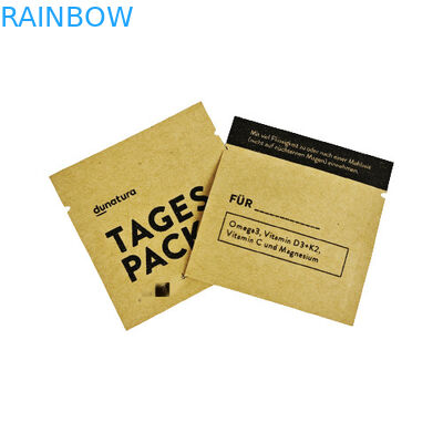 Bolsas de muestras de café y té de 8x8cm Bolsa de papel Kraft reciclable Bolsa de papel Kraft personalizada