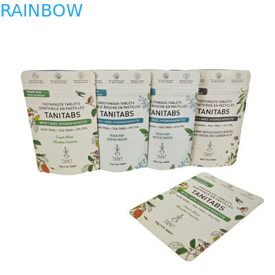 Bolsas de muestras de café y té de 8x8cm Bolsa de papel Kraft reciclable Bolsa de papel Kraft personalizada