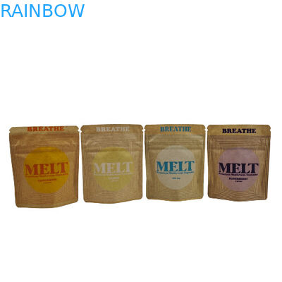 Bolsas de muestras de café y té de 8x8cm Bolsa de papel Kraft reciclable Bolsa de papel Kraft personalizada