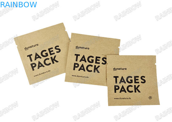 Bolsa de té vacía biodegradable a medida con sello térmico de tres lados Bolsa de embalaje de café de té Bolsa de embalaje de pastillas de papel Kraft