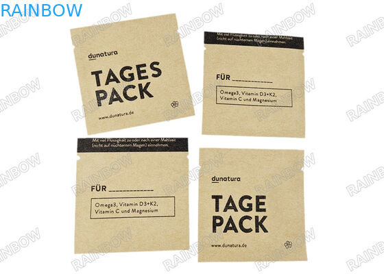 Bolsa de té vacía biodegradable a medida con sello térmico de tres lados Bolsa de embalaje de café de té Bolsa de embalaje de pastillas de papel Kraft