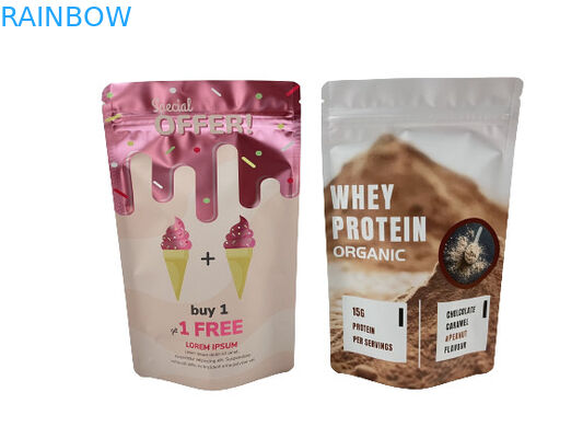 Bolsas de embalaje de papel Kraft a prueba de olor reabrebles personalizadas para caramelos de goma en polvo con logotipo