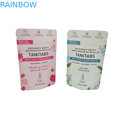 Bolso Kraft compostable ecológico con cremallera reabrible para paquetes de polvo cosmético