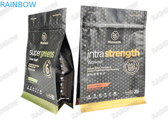 Bolsas de embalaje de papel de aluminio de polvo de proteína de café personalizado con bolsas Mylar a prueba de olor de válvula