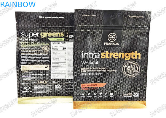 Bolsas de embalaje de papel de aluminio de polvo de proteína de café personalizado con bolsas Mylar a prueba de olor de válvula