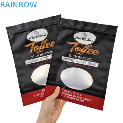 Característica de la muesca de comida para mascotas con diseño transparente y cierre con cremallera