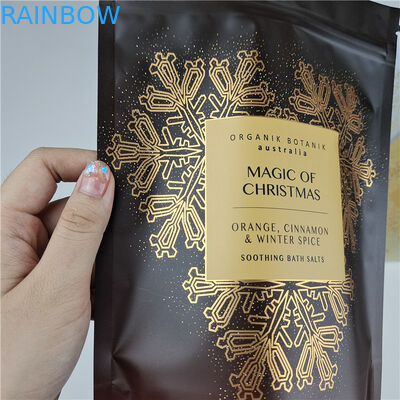 Pack de moda de alta calidad vuelve a cerrar fácil línea de lágrimas Mylar bolsas de sal de baño bolsa de embalaje