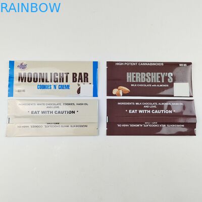 Sello térmico de aluminio laminado de papel Mylar bolsas de papel envoltorio de papel personalizado Impreso de atrás bolsas selladas barra de energía de chocolate