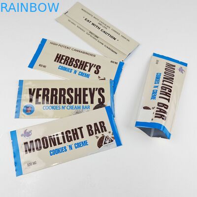 Sello térmico de aluminio laminado de papel Mylar bolsas de papel envoltorio de papel personalizado Impreso de atrás bolsas selladas barra de energía de chocolate