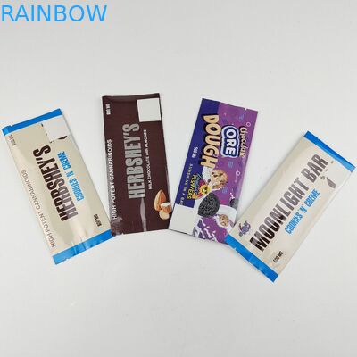 Sello térmico de aluminio laminado de papel Mylar bolsas de papel envoltorio de papel personalizado Impreso de atrás bolsas selladas barra de energía de chocolate