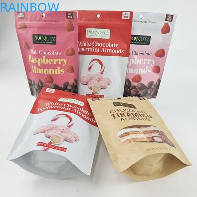 Logotipo privado personalizado Cerradura de plástico de pie Cerradura de cerradura de cerradura Bolsas de embalaje Embalajes Comestibles Galletas