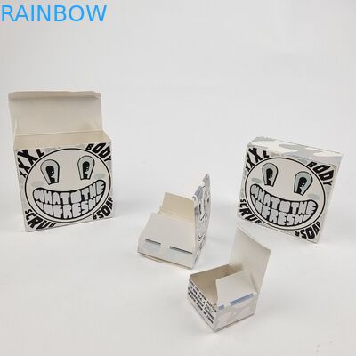 Caja de papel de cartón blanco con película de UV mat brillante a medida 400g para muestras cosméticas de aceite de argán