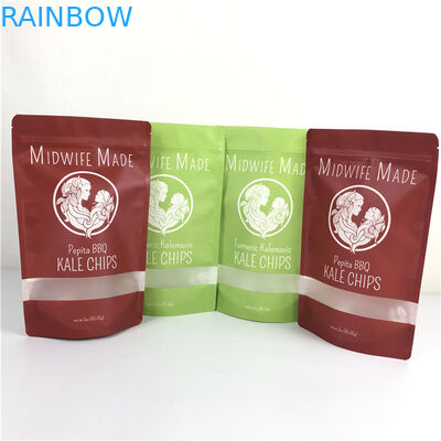 Embalaje de alimentos Bolsas planas de plástico con cremallera Bolsas de papel de aluminio con cremallera