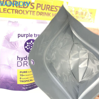 10 colores personalizados de papel de aluminio de mat stand up bolso ziplock bolsa de bolso para alimentos