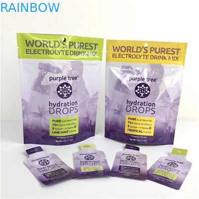 Logotipo caliente personalizado acabado brillante Tamaño y diseño personalizados Necesidades de papel de aluminio Mylar Doypack