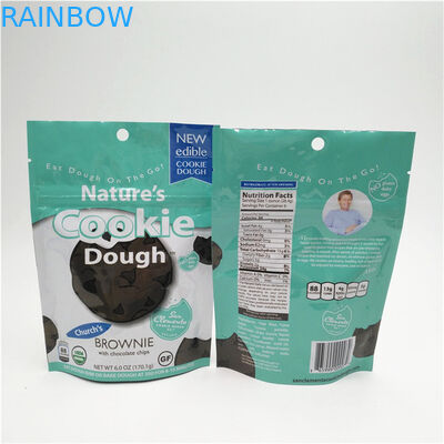 Sello térmico Logotipo personalizado Impreso de pie Bolsa de cremallera Embalaje de alimentos de plástico resealable