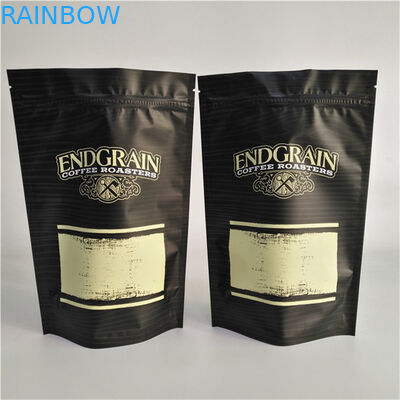 Bolsa de café con cierre hermético y soporte con logotipo personalizado, resellable, de plástico para alimentos, con material de grado alimenticio y a prueba de fugas