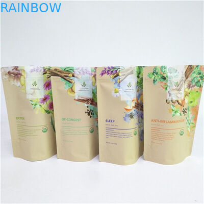 Bolso de pie impreso a medida con sello térmico de material de grado alimenticio y tamaño personalizado