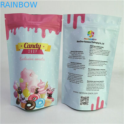 Prueba de olor Impreso a medida de grado alimenticio Mylar Stand Up Pouch para el embalaje de bocadillos
