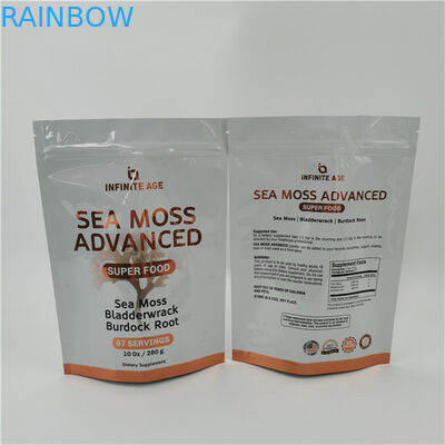 Aceptado hasta 10 colores disponibles fácil línea de lágrimas de pie bolso de bolsillo sello térmico cierre de cremallera