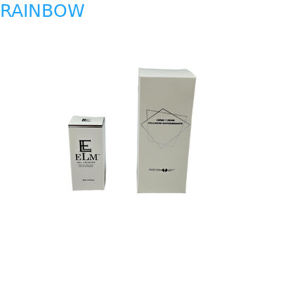 Caja de embalaje de cartón blanco personalizado de 350 g para cosméticos con impresión en gravura