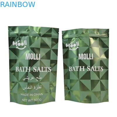 Bolsas Mylar con cierre para envases de plástico verticales para exfoliantes corporales, sales de baño y baños de inmersión naturales
