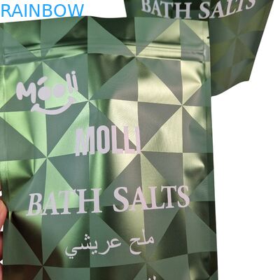 Bolsas Mylar con cierre para envases de plástico verticales para exfoliantes corporales, sales de baño y baños de inmersión naturales