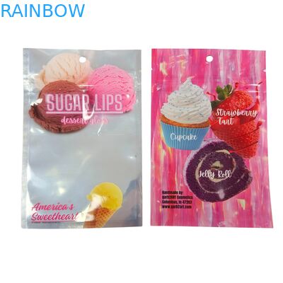 Diseño personalizado Auto-sellado a prueba de humedad-sellada por calor cremallera frontal transparente de aluminio de papel trasero bolsa de plástico Mylar para el azúcar