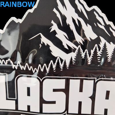 Bolsa de plástico con cierre hermético Mylar de 3.5g y 7g para galletas comestibles Cali, suave al tacto, a prueba de olores, con forma irregular y troquelada