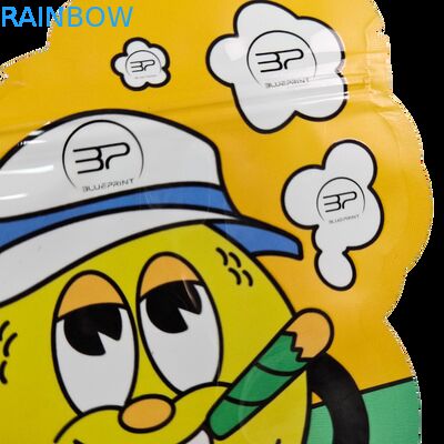 Bolsa de plástico con cierre hermético Mylar de 3.5g y 7g para galletas comestibles Cali, suave al tacto, a prueba de olores, con forma irregular y troquelada