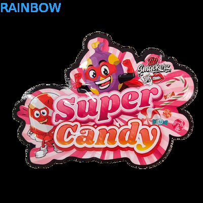 Muere Corte 3.5g Bolsa de plástico Gloss zipper Mylar para hierbas gomosas Envasado de dulces Proof de olor Superficie brillante